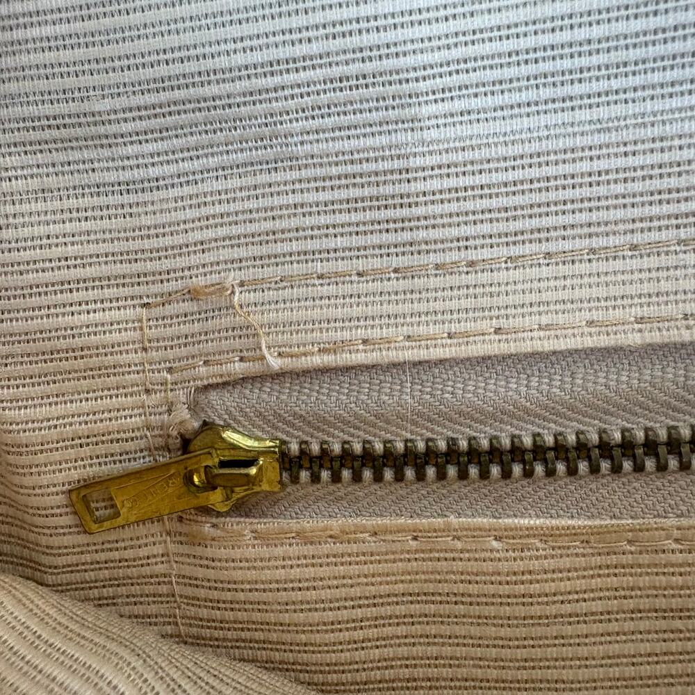 Barbara Lee Vintage Beaded Raffia Clutch Tan Beige Good Woven Made in Italy - Picture 12 of 12